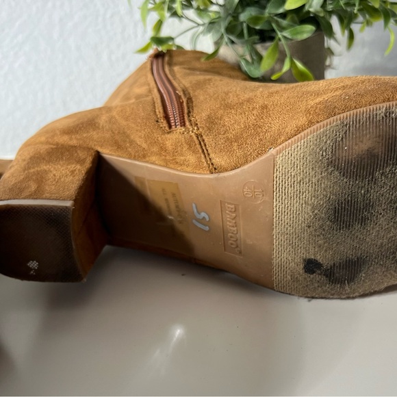 Bamboo Boots Women’s 10 Brown Zip Up Suede Shoes Booties Block Heel EUR 40 Heels - Picture 3 of 7